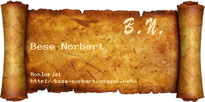 Bese Norbert névjegykártya
